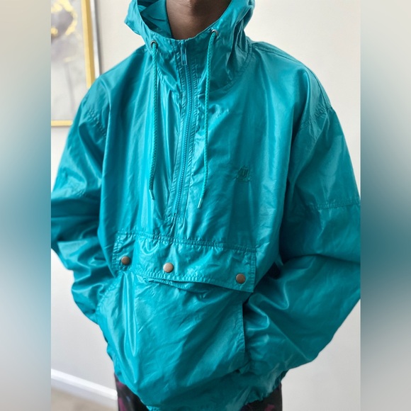IZOD Windbreaker Pullover Jacket Turquoise - Men’s Small - Picture 8 of 10
